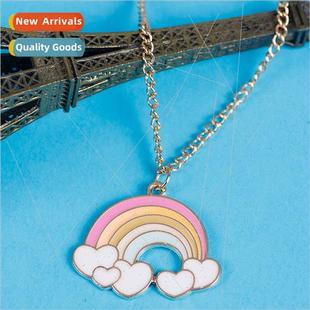 simple creative girl female cute ins love Necklace rainbow
