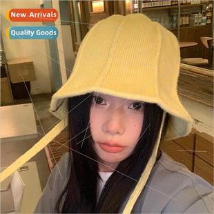 cute dopamine knted Korean hat ride fisherman femal hundred
