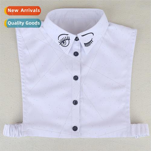 Autumn winter new  Korean false collar ladies shirt eyes emb