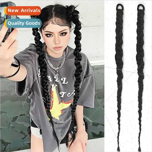 wigs 适用women chemical fiber long hair twisted braids doubl