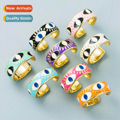 Devil Eyes Europe personalized colorful oil drip eyes ring f