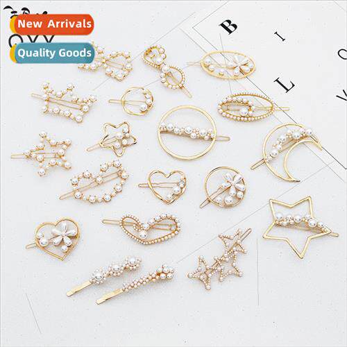 Jewelry Korean crystal hair clips girl heart star bow side c