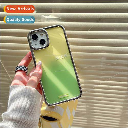 ins gradient yellow green nice apple 13 plated edge 14ProMax