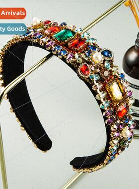 Europe fabric retro Cuban colorful rhinestone drop-shaped fu
