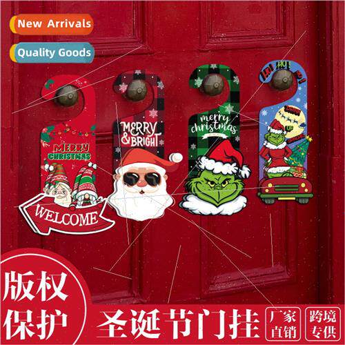 Christmas three-dimensional paper door hanging old man snowm