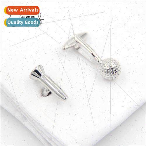 Classic fun golf shape men high-grade metal French cufflinks