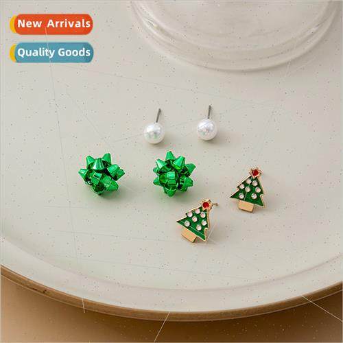 Christmas new cartoon oil drop Father Christmas earrings fem