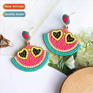 fru rice beads new creative watermelon earrings quirk summer