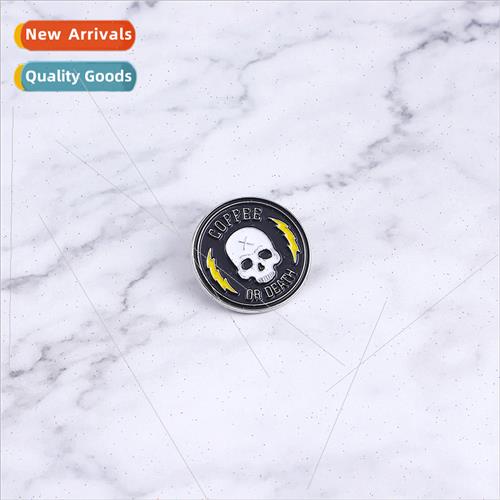 New Europe Uned States cartoon skull brooch coffee or death