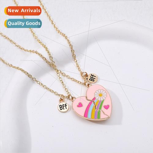 popular new children best friend BFF daisy rainbow necklace