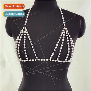 FB3388 Europevest sexy nightclub pearl chain splicing neck h