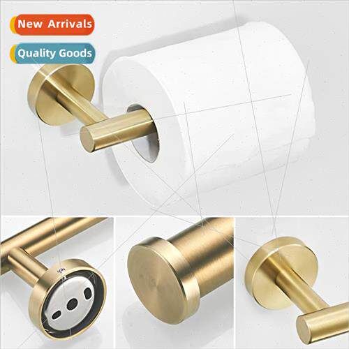 304 Golden Towel Ring Paper Towel Holder No-Punch 2 pcs Hard