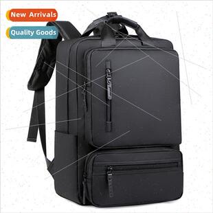 Multifunctional backpack shoulder bag men laptop leather mem