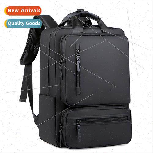 Multifunctional backpack shoulder bag men laptop leather mem