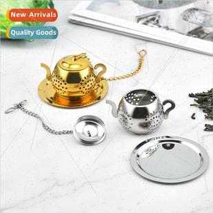 Ball Chain Tanium Style Tea Strainer Plated