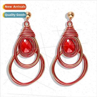 earrings metal fine Bohemian beaded handmade wire earrin new