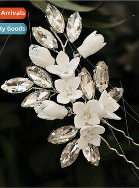 of bride jewelry handmade soft ceramic flowers ancient hairp