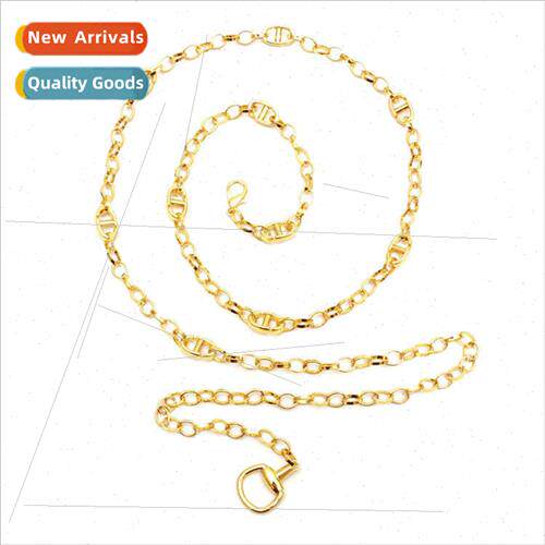New Ancient Metal Small C Fragrance Waist Chain Jeans Skirt