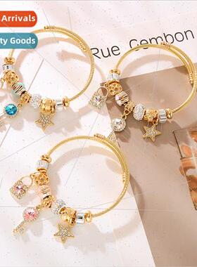 New DIY beaded bracelet star key diamond pendant hundred adj