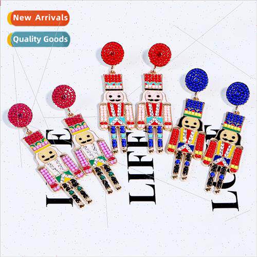 Christmas Pecan Soldier Earrings Cartoon Pecan Man Puppet Ea