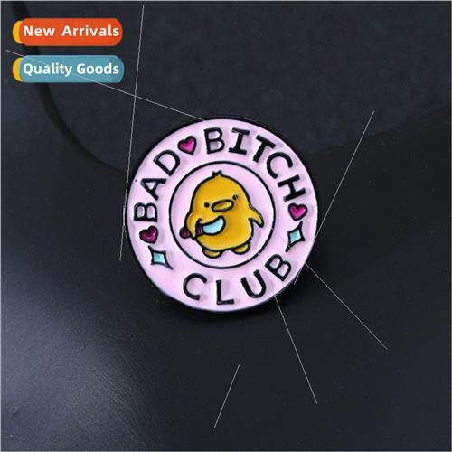 Europe fashion cartoon club enamel big head pin small yellow