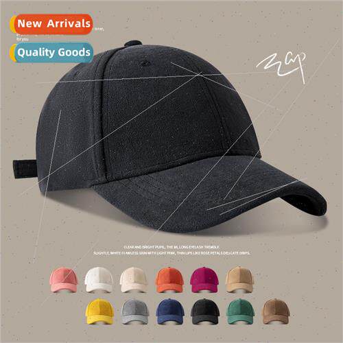 Autumn winter suede duck tongue cap men women solid color sh