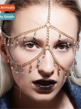 YH3766 Europe Facial mask Crystal Gemstone Pendant Metal Cha