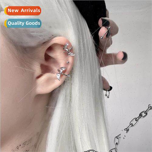 ins new bat ear clips whout ear holes earrings female cool c