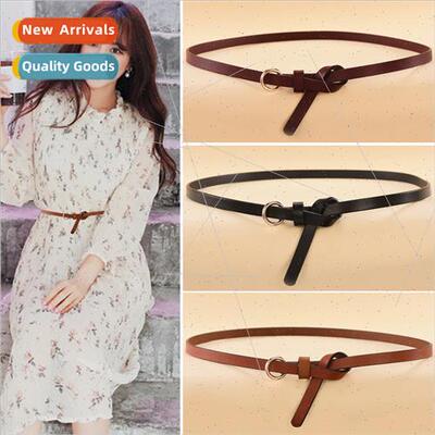 mple versatile round knot thin belt female leather skirt bel