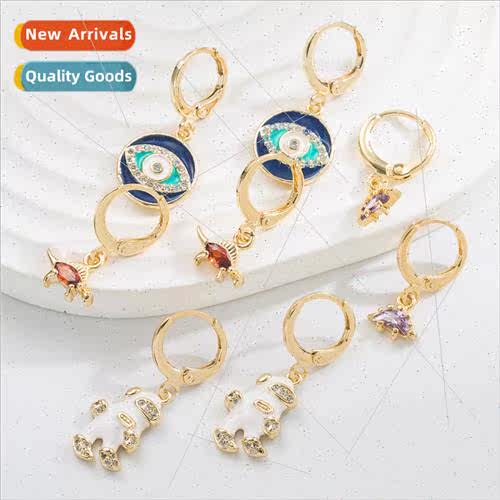 Europe fashion personalized copper gold-plated zirconia micr