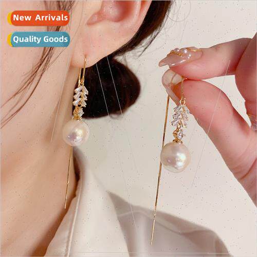 2022 fall new exquise fashion zirconia pearl tassel ear wire