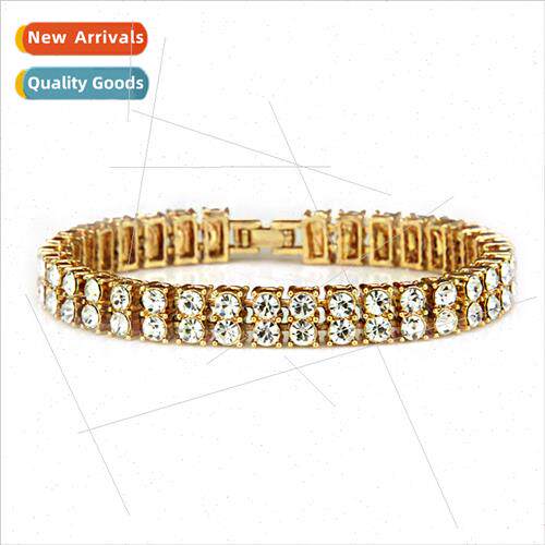 Double rows diamond men bracelet bracelet nightclub nd rhine