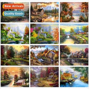 point Autumn handmade landscape drilling painting