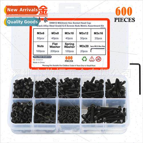 600pcs M3 black high sngth cup head Cylinder head hexagon so