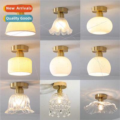 Retro light luxury aisle light simple creative brass small c