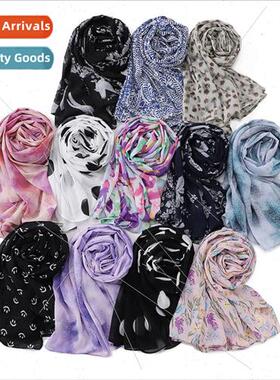 Modern Dot #189-200 Pearl Chiffon Printed Scarf Malay Long S