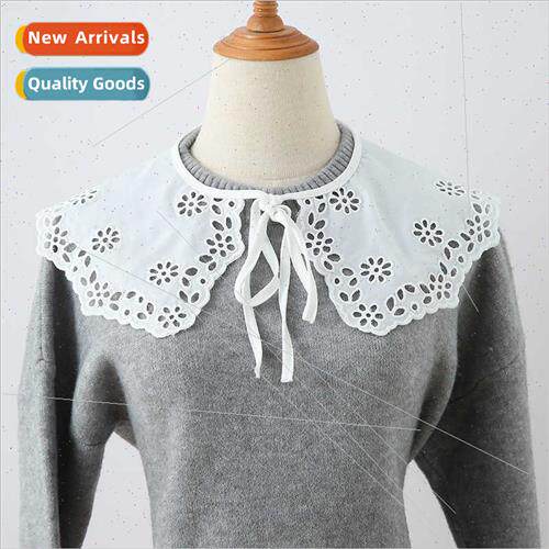 2022 fall winter new women fake collar whe tie bow shawl col