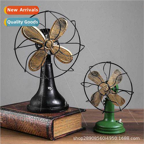 Coffee shop retro electric fan resin ornaments electric fan