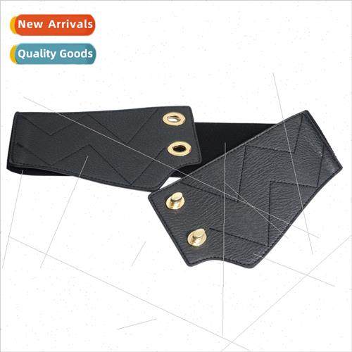 Europe Women Belt Casual mple Faux Leather Elastic Elastic W