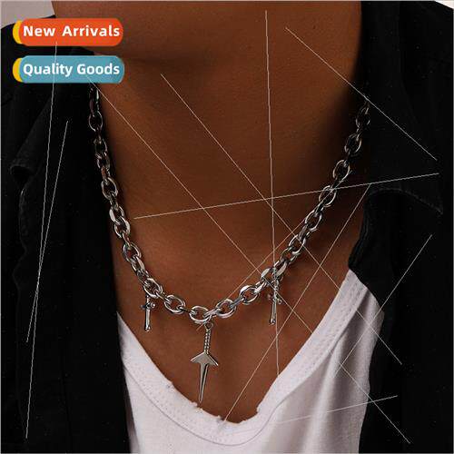 Fashion Europe men nd new dagger short necklace necklace pen