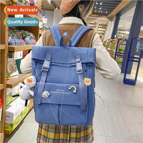 Shoulder bag female ins Korea casual fashion solid colour ba