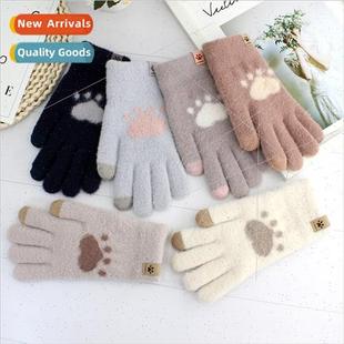 gloves cute padded spl thic full finger paw warm bear