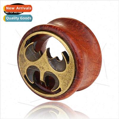Excellent retro alloy casting bat wood ear expansion earring
