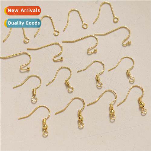 Copper plated 18K gold color 2.0 ball copper ear hooks acces