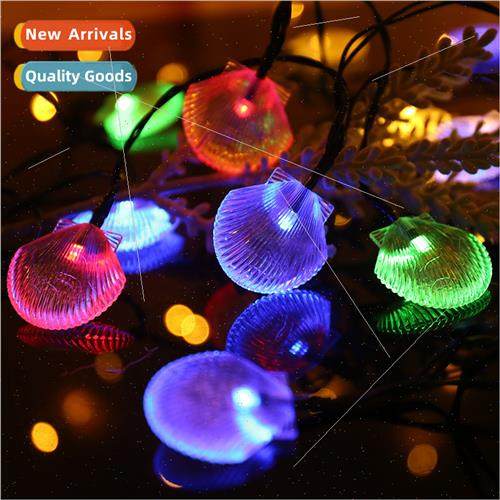 LED colorful lights solar whe shell lights string decorative