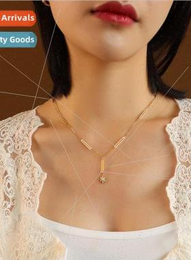 Korea tide new ins niche hexagram pendant lockbone chain sim