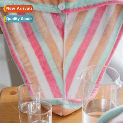 Microfiber thickened water-absorbent colorful stripes dry ha
