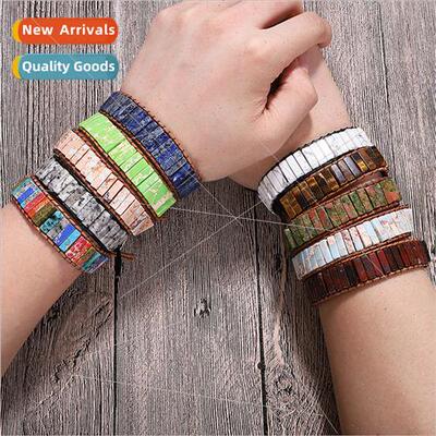 Hand-Woven Imperial Stone Bracelet Natural Coloured Stone Vi