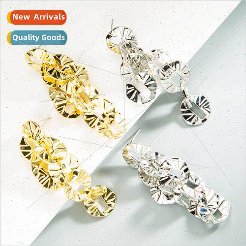 S925 silver needle Europe fashion multi-layer round piece ch