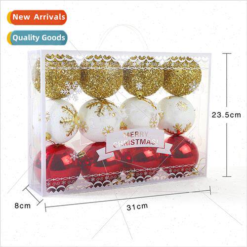 Christmas Balls  Set 8cm Plastic Electroplated Round Colorfu